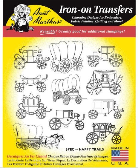 Aunt Martha's Iron on Transfer Patterns for Stitching, Embroidery or Fabric Painting, Patterns for Tea Towels/Kitchen Decor