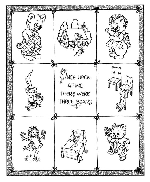Bears Crib Quilt, Pattern, Hot Iron Transfers, Aunt Martha's, 3815, For Embroidery, Textile Painting, Needlepoint, Wearable Art - The Vintage TeacupHot Iron Transfers