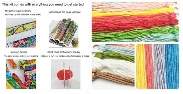 Cross Stitch Kits - Chicken Knitting, Animal Embroidery 20.5"×13.8" - C622 - The Vintage TeacupCross Stitch Kits