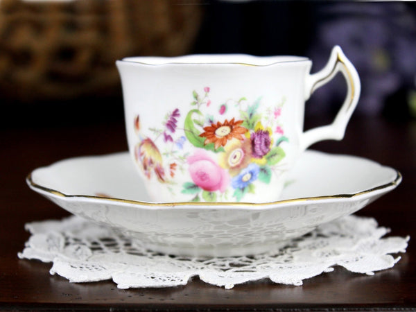 DEMITASSE Coalport Teacup & Saucer, Vintage Tea Cup, Junetime 18205 - The Vintage TeacupTeacups
