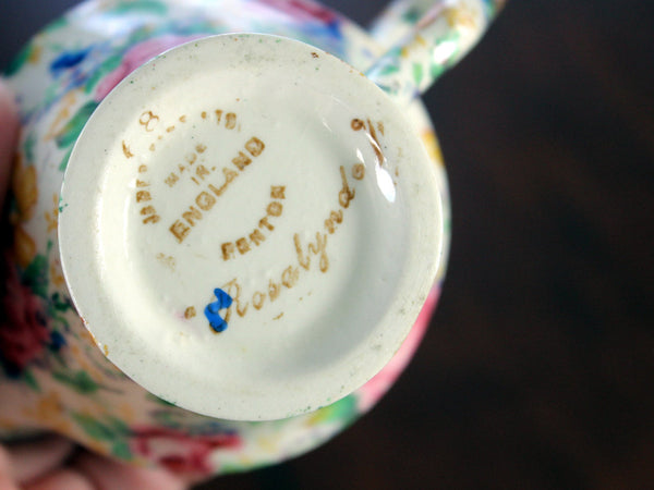 James Kent, Antique Fenton, Roselynde Chintz, Creamer & Sugar Bowl 17513 - The Vintage TeacupAccessories