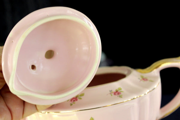 Pink Sadler Chintz Teapot, Ditsy Rose, 4 Cup, Transferware Tea Pot 15980 - The Vintage TeacupTeapots