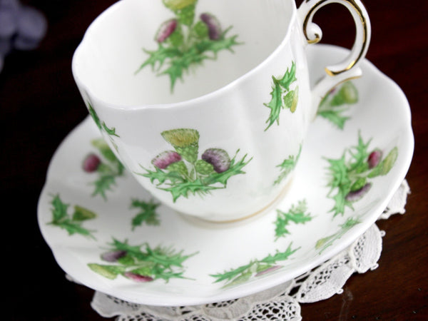 Royal Albert Cup & Saucer, Highland Thistle, Bone China 18275 - The Vintage TeacupTeacups