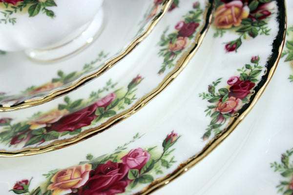 Royal Albert Teacup, Old Country Roses, 5 Place Setting, Tea Cup, Saucer & Plates 18040 - The Vintage TeacupTeacups
