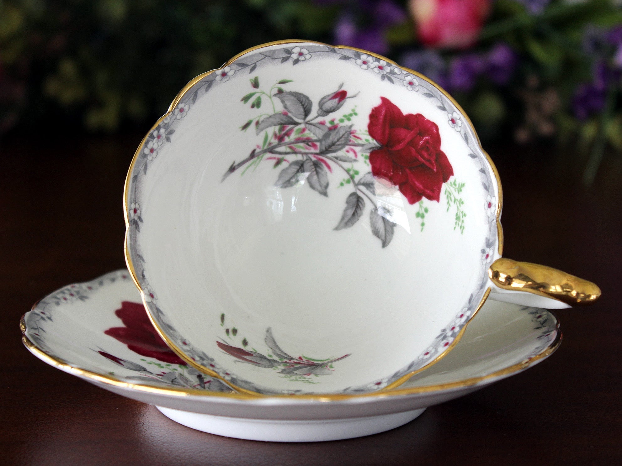 Royal Stafford, Tea Cup Saucer, Roses to Remember 17274 – The