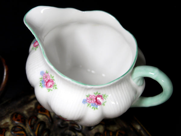 Shelley, "Rosebud" Creamer, Bone China, Made in England -J - The Vintage TeacupAccessories