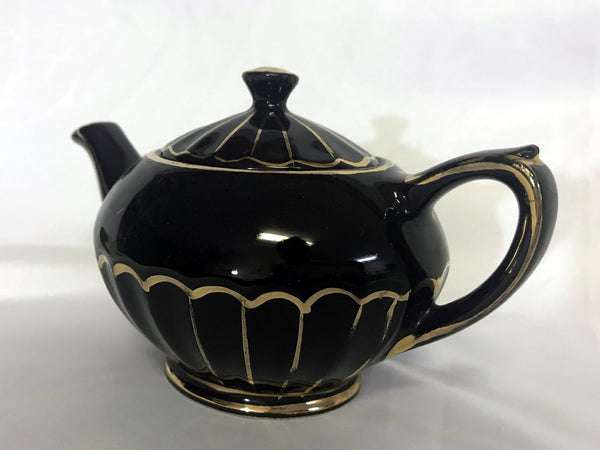 Single Serve Sadler Teapot, Vintage Tea Pot, Black One Cup Tea Pot, English Teapots -K - The Vintage TeacupTeapots