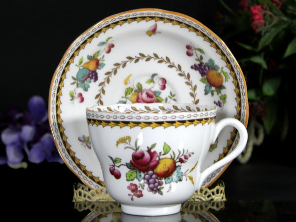 Spode Rockingham, Tea Cup and Saucer - Porcelain Teacups, England -J - The Vintage TeacupTeacups