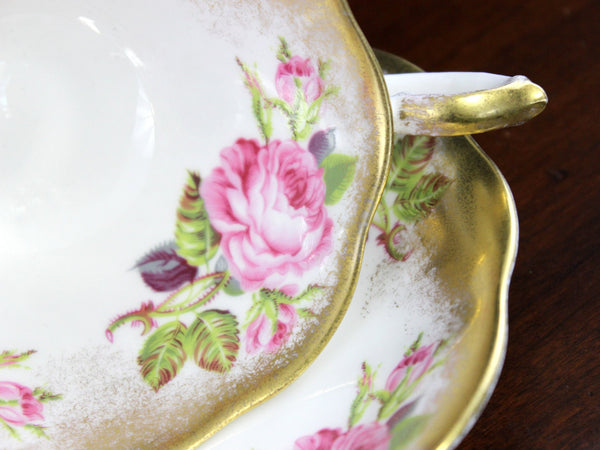 Teacup Tea Cup and Saucer - Superb Royal Standard, Pink Roses, Wide Mouth 18208 - The Vintage TeacupTeacups