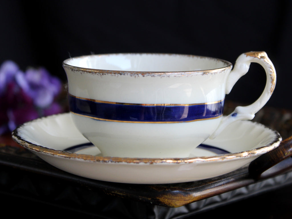 Grindley English Teacup & Saucer - Creampetal, Porcelain Tea Cup -J