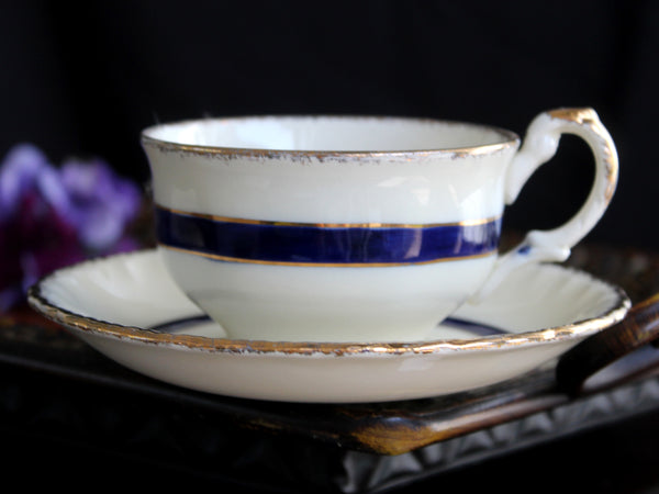 Grindley English Teacup & Saucer - Creampetal, Porcelain Tea Cup -J