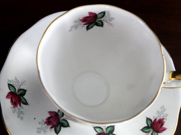 Royal Standard Teacup, Rosebud Chintz Cup and Saucer , English Bone China -K24