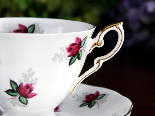 Royal Standard Teacup, Rosebud Chintz Cup and Saucer , English Bone China -K24