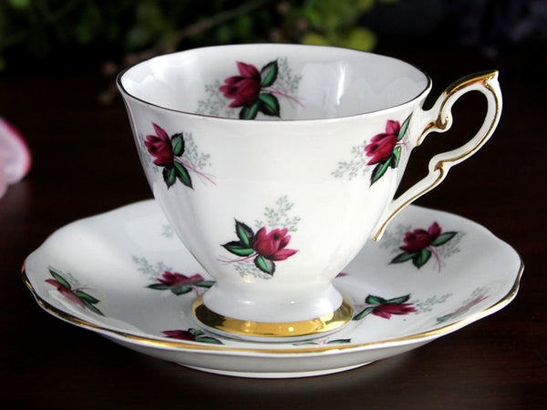 Royal Standard Teacup, Rosebud Chintz Cup and Saucer , English Bone China -K24