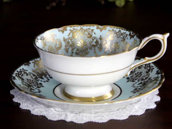 Paragon Bone China Tea Cup, Duck Egg Blue Teacup & Saucer, Pheasant Cup -J