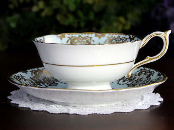 Paragon Bone China Tea Cup, Duck Egg Blue Teacup & Saucer, Pheasant Cup -J