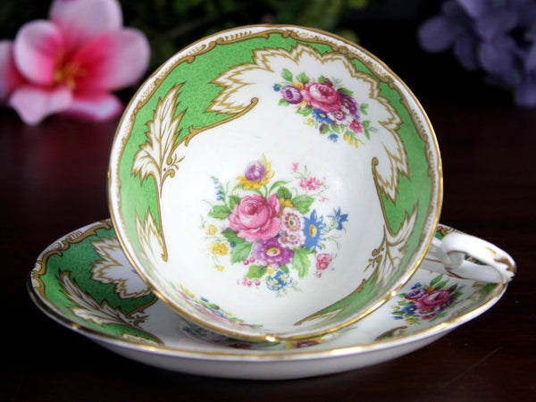 Royal Grafton Academy Teacup, Wide Mouthed, Floral Interior, Cup & Saucer -K24