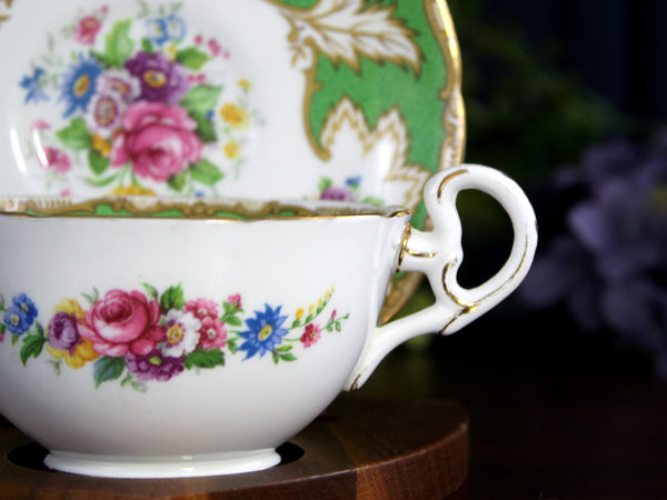 Royal Grafton Academy Teacup, Wide Mouthed, Floral Interior, Cup & Saucer -K24