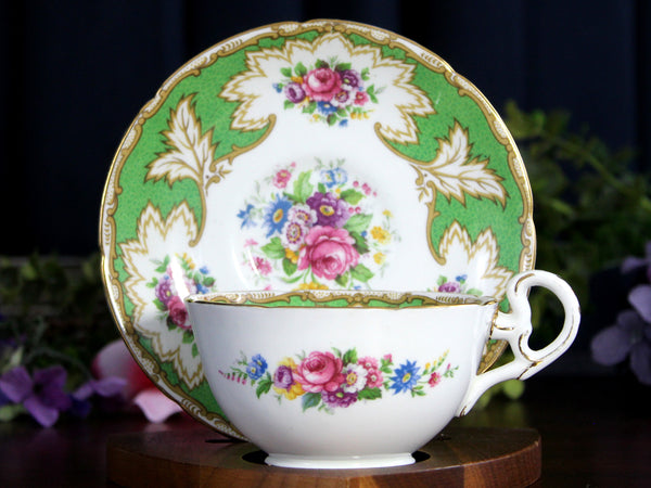 Royal Grafton Academy Teacup, Wide Mouthed, Floral Interior, Cup & Saucer -K24