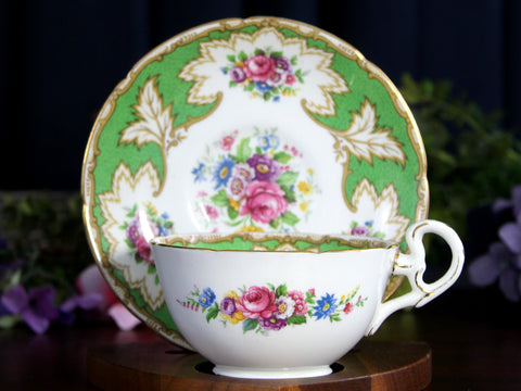 Royal Grafton Academy Teacup, Wide Mouthed, Floral Interior, Cup & Saucer -K24