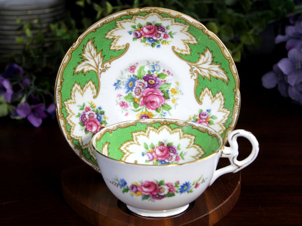 Royal Grafton Academy Teacup, Wide Mouthed, Floral Interior, Cup & Saucer -K24