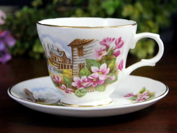 Crown Trent Teacup & Saucer, "Nova Scotia" Tea Cup, Made in England -K24