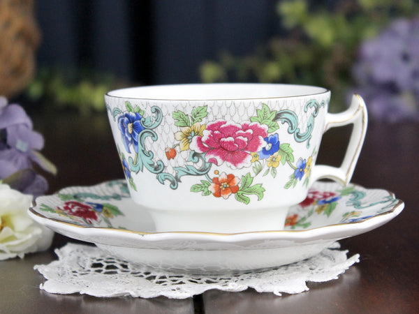 Booths Floradora Tea Cup and Saucer, Vintage Bone China 18316