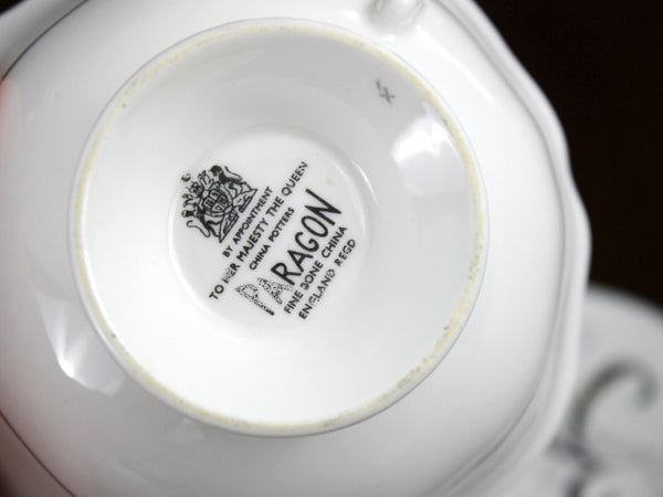 White Paragon Teacup & Saucer, Bone China Tea Cup 18321