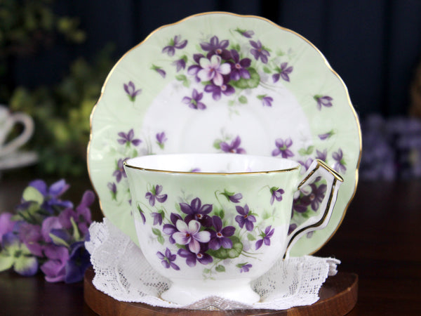 Aynsley Violette Tea Cup, Teacup & Saucer, English Bone China 18367