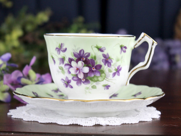 Aynsley Violette Tea Cup, Teacup & Saucer, English Bone China 18367