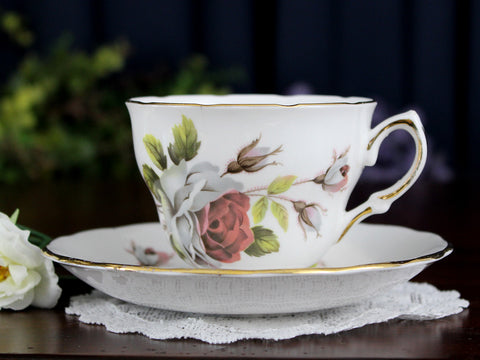 Bone China Tea Cup, Royal Vale Teacup and Saucer, Made in England 18400