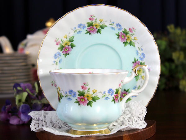 Royal Albert Bone China, Cup & Saucer, Blue Gradient, Montrose Shape 18432