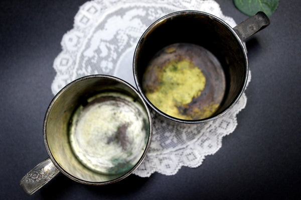 2 Antique Children's Silverplate, Engraved Mugs, Community & Rogers Silver Plated Cups 14329 - The Vintage TeacupAntique & Vintage
