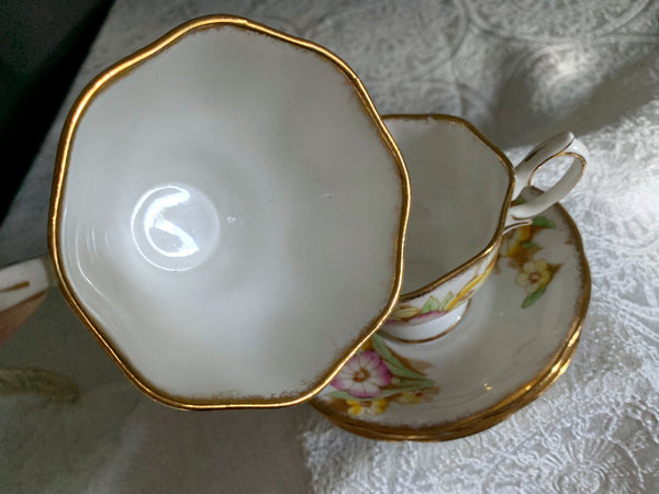 2 Matching Royal Albert, Petunia, Cups & Saucers, English Bone China Teacups -J - The Vintage TeacupTeacups