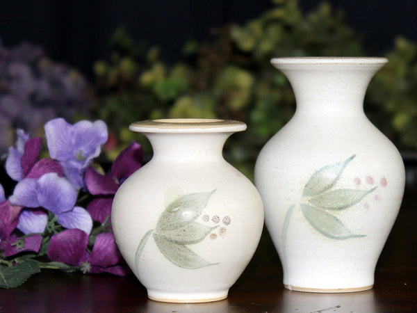 2 Small Studio Pottery Hand Painted Stoneware Vases, Zair Thornbury Pottery 17911 - The Vintage TeacupTeacups