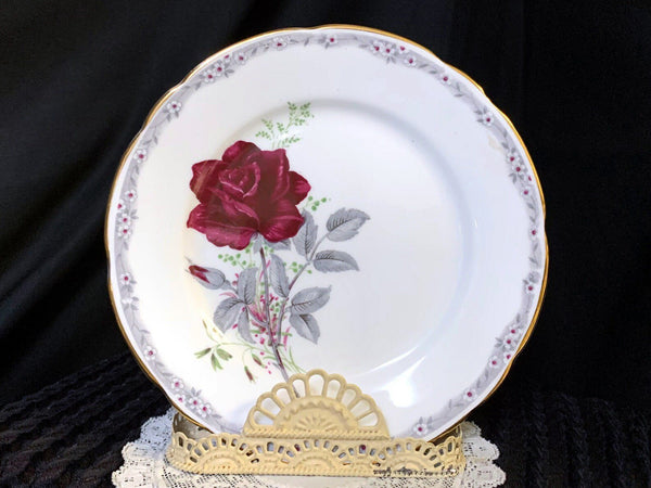7in Side Plate, Royal Stafford "Roses to Remember", No Teacup Or Saucer, Salad Plate Only -B - The Vintage TeacupSaucer