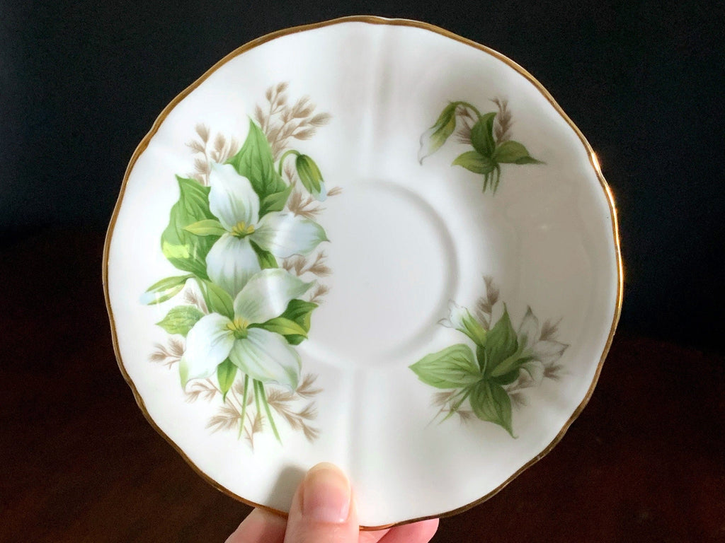 Adderley "Trillium" Orphan Saucer, Made in England. No Teacup Plate Only -G - The Vintage TeacupSaucer