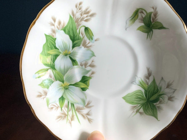 Adderley "Trillium" Orphan Saucer, Made in England. No Teacup Plate Only -G - The Vintage TeacupSaucer