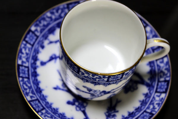 Antique EJDB Bodley Demi Teacup, Blue and White Demitasse Cup & Saucer -J - The Vintage TeacupTeacups