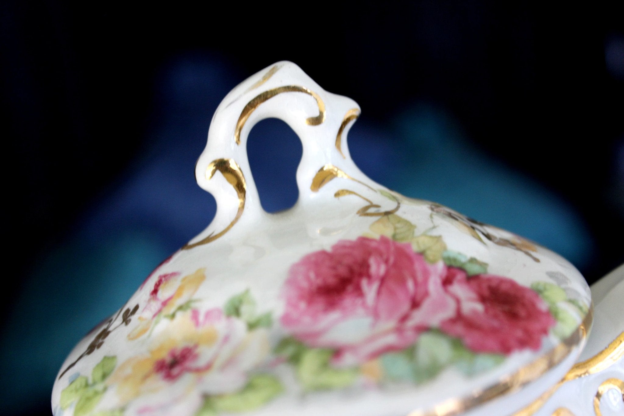 Antique La Belle Chocolate Pot, Wheeling Pottery Virginia, Coffee