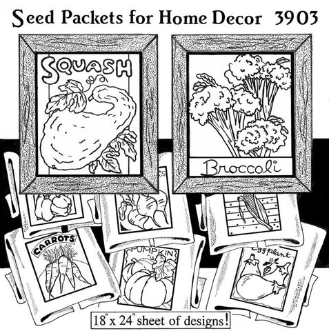 Aunt Martha's, 3903 Seed Packets, Embroidery, Transfer Pattern - The Vintage TeacupHot Iron Transfers