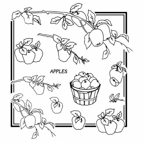 Aunt Martha's, 3953, Apples Galore, Transfer Pattern, Hot Iron Transfers, Fruit Embroidery Pattern - The Vintage Teacup