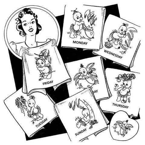 Aunt Martha's, Tropical Babies, 3967, NEW Transfer Pattern, Hot Iron Transfers, Made in USA - The Vintage TeacupHot Iron Transfers