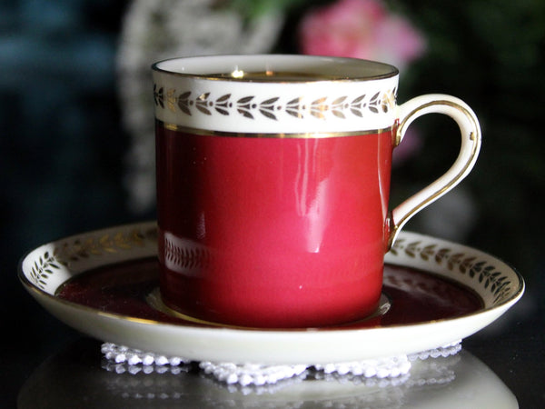 Aynsley DEMITASSE Teacup, Flat Demi Tea Cup and Saucer, Made in England -J - The Vintage TeacupTeacups
