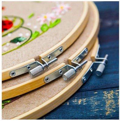 Essentials by Leisure Arts Wood Embroidery Hoop 14 Bamboo - wooden hoops  for crafts - embroidery hoop holder - cross stitch hoop - cross stitch  hoops