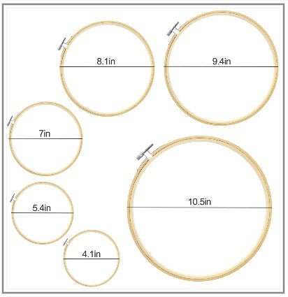 Bamboo Hoops, Cross Stitch, Embroidery Hoops, (6pcs set) - The Vintage TeacupCross Stitch Kits
