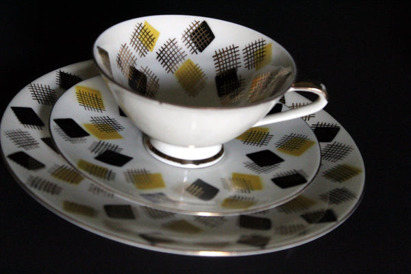 Bareuther Trio, Teacup, Saucer & Side Plate, Made in Bavaria, Germany -J - The Vintage TeacupTeacups