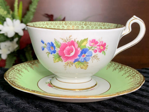 Bone China Teacup, Tea Cup and Saucer - Queen Anne, Footed Teacup -J - The Vintage TeacupTeacups