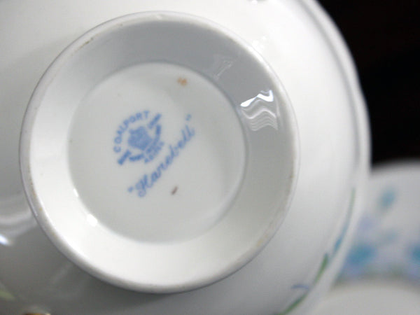 Coalport Blue Harebell, Bouillon Cup & Saucer, Vintage Soup Cup & Saucer 17870 - The Vintage TeacupTeacups