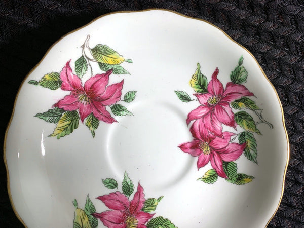 Colclough Pink Floral Orphan Saucer -Made in England, No Teacup Plate Only -F - The Vintage TeacupSaucer